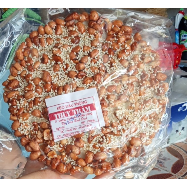 Kẹo Đậu Phộng Nguyên Hạt  Loại 15 cm 200gr  Đặc Sản Bình Định