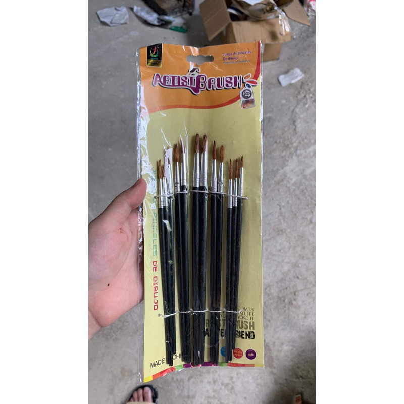 VỈ 8 - 12 MÀU ACRYLIC TÔ TƯỢNG kèm CỌ VẼ