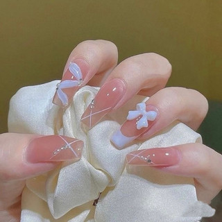 NAILBOX hồng thạch charm nơ thiết kế theo size