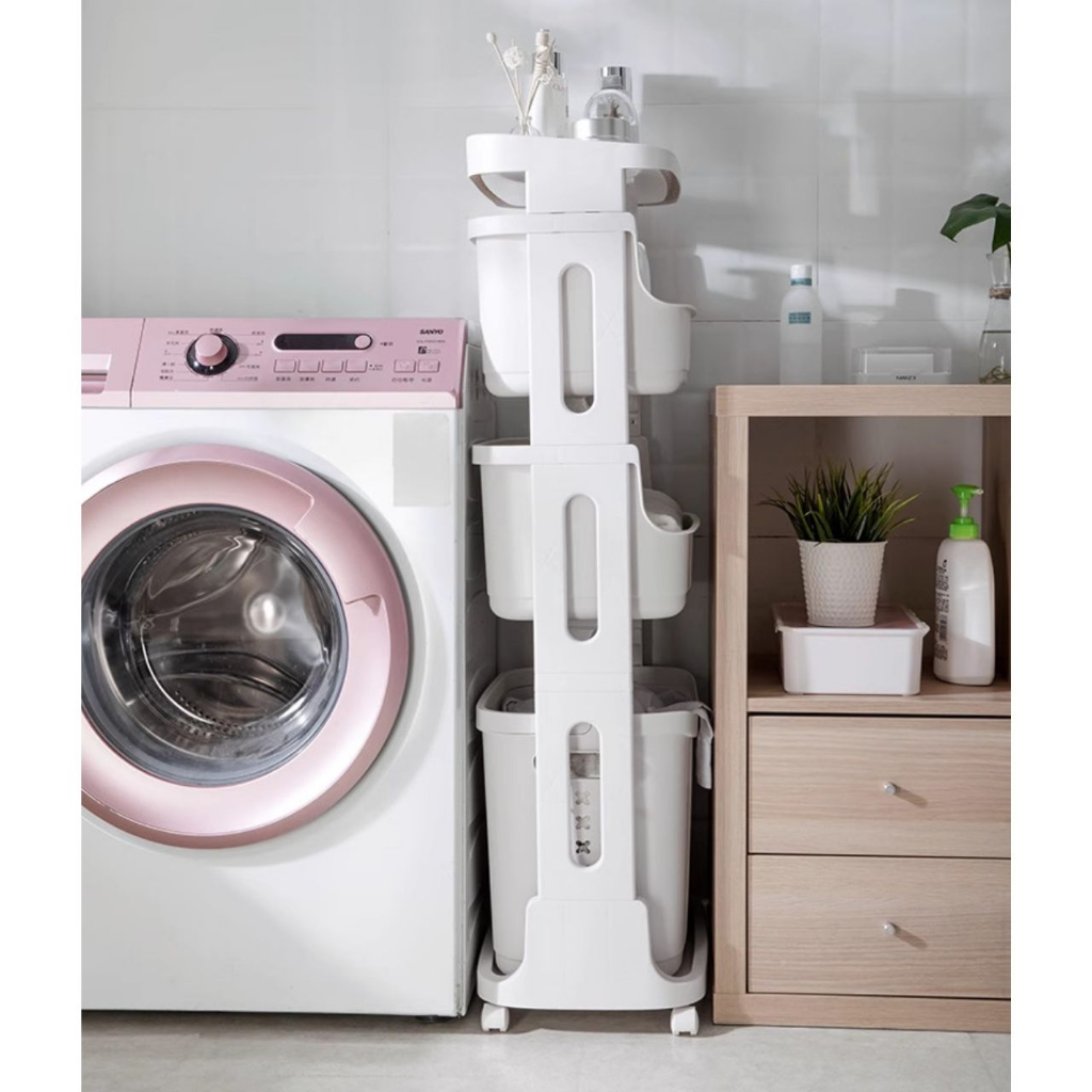 Kệ nhựa plastic cho bé MONMON 04 3 tầng 104x44x26cm, kệ đựng đồ quần áo trẻ em - Monnie Kids