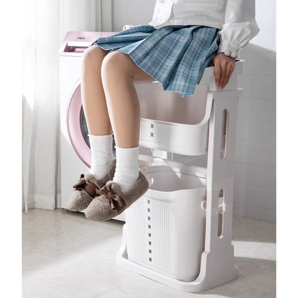 Kệ nhựa plastic cho bé MONMON 04 3 tầng 104x44x26cm, kệ đựng đồ quần áo trẻ em - Monnie Kids