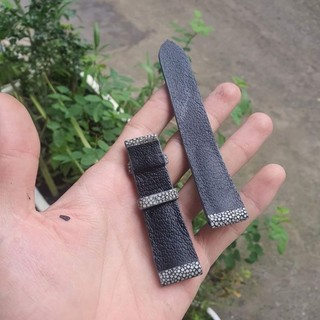 Handmade - Dây đồng hồ da cá đuối màu xám