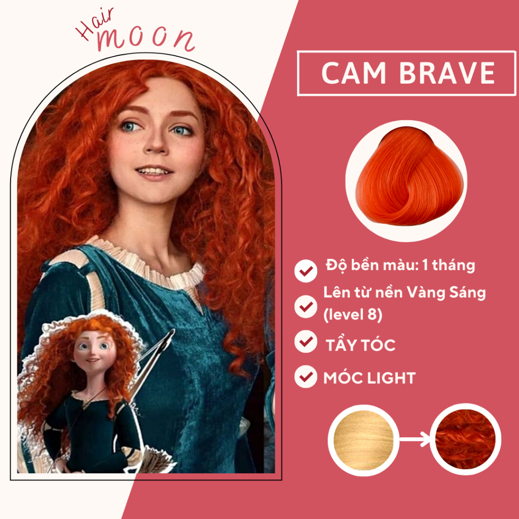 Thuốc nhuộm tóc CAM B-RAVE | Tặng Oxy, vitaminE, bao tay, mũ trùm
