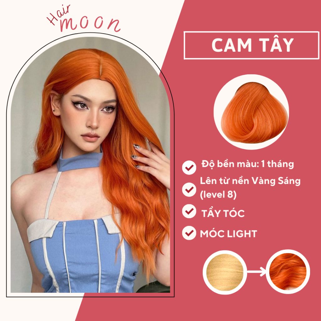 Thuốc nhuộm tóc CAM TÂY | Tặng Oxy, vitaminE, bao tay, mũ trùm