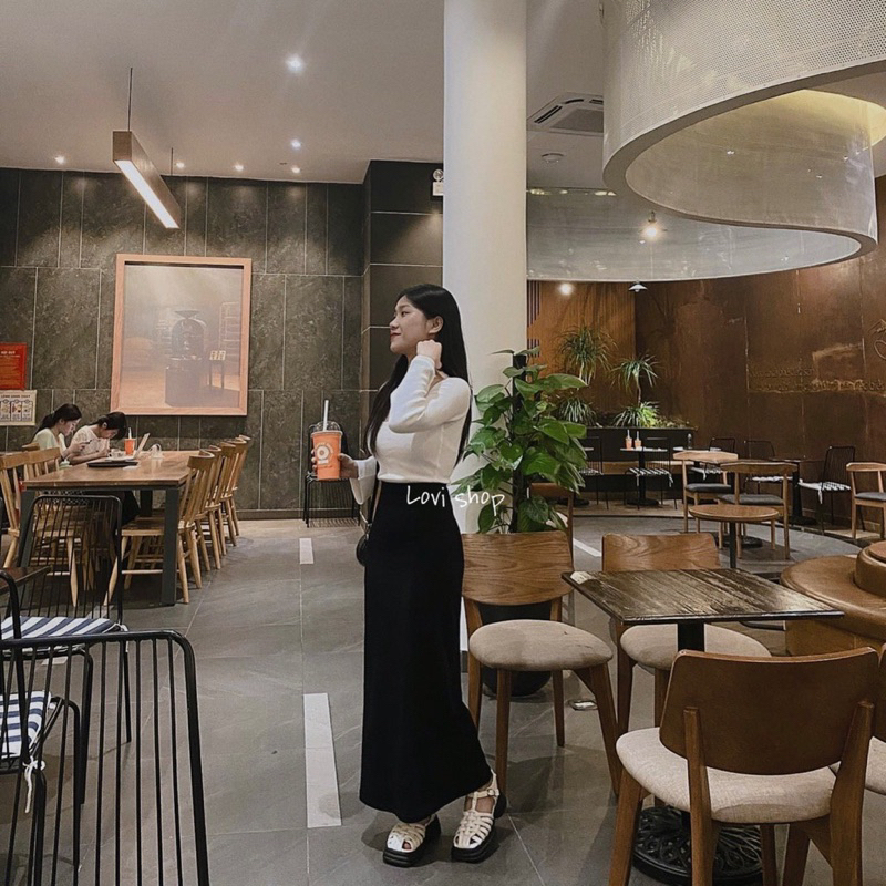 Pass chân váy thun đen freesize