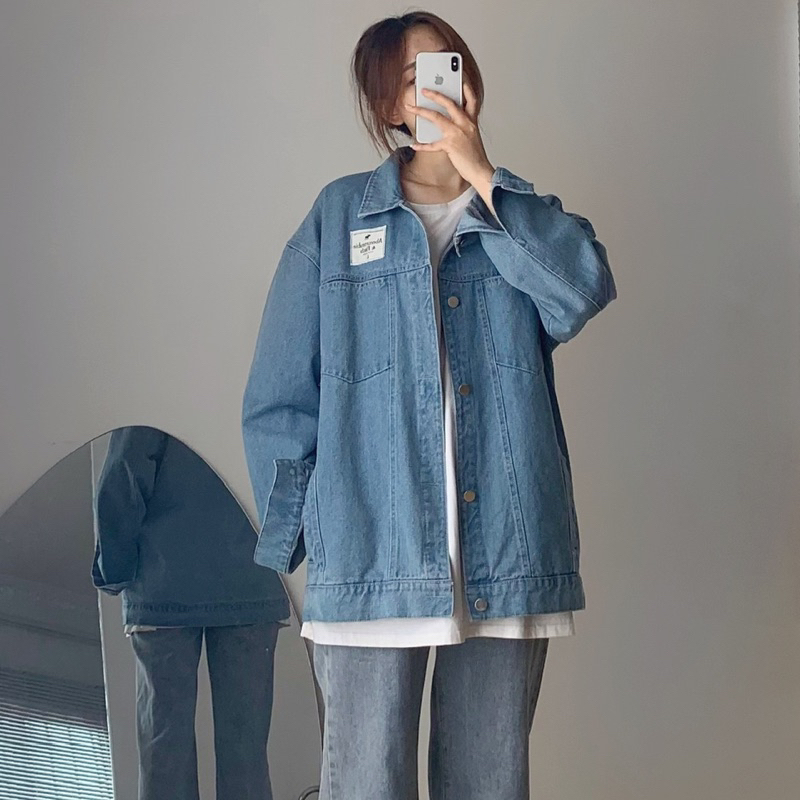 Áo Khoác Jeans Viền Chỉ 2 Màu Form Rộng Unisex Nam Nữ_SSSTore | BigBuy360 - bigbuy360.vn