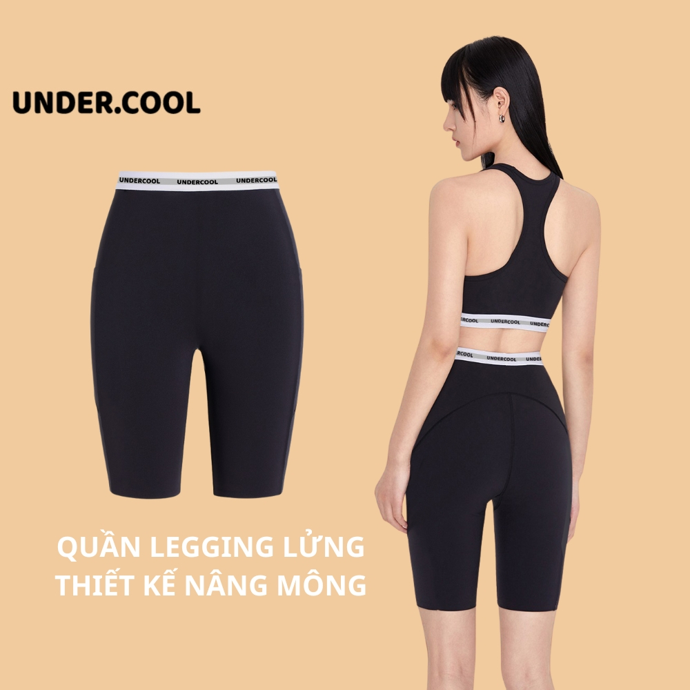 Quần legging lửng đùi nữ UNDERCOOL Tôn Dáng bigsize ôm bó vải dày dãn tốt cạp cao ngố mặc nhà dáng ôm bó tập gym yoga