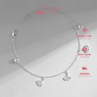Lắc tay bạc nữ BLINGIT hình vỏ sò phong cách lắc tay họa tiết đơn giản xinh xắn sang trọng - BIVT119