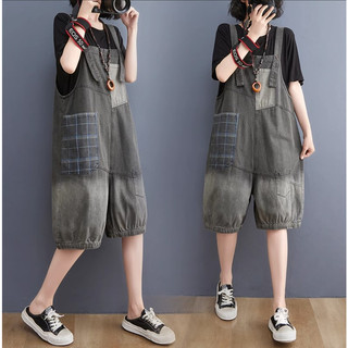 A402 quần yếm bigsize freesize màu loang họa tiết in hoa xinh xắn phong cách
