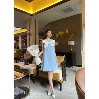 Đầm bigsize sát nách phối nơ to điệu đà duyên dáng ( Thời trang Vicky G - Anitagreen ) HN0723