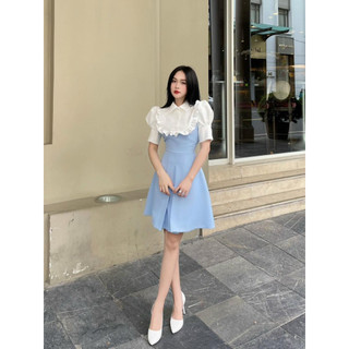 Đầm bigsize phối bèo tay phồng đáng yêu duyên dáng ( Thời trang Vicky G - Anitagreen ) HN0723