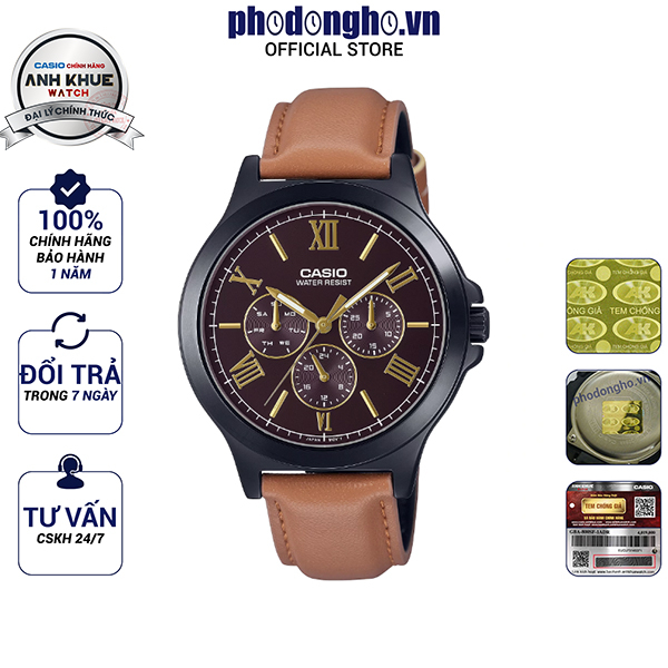 Đồng hồ nam dây da Casio Anh Khuê MTP-V300BL-5AUDF