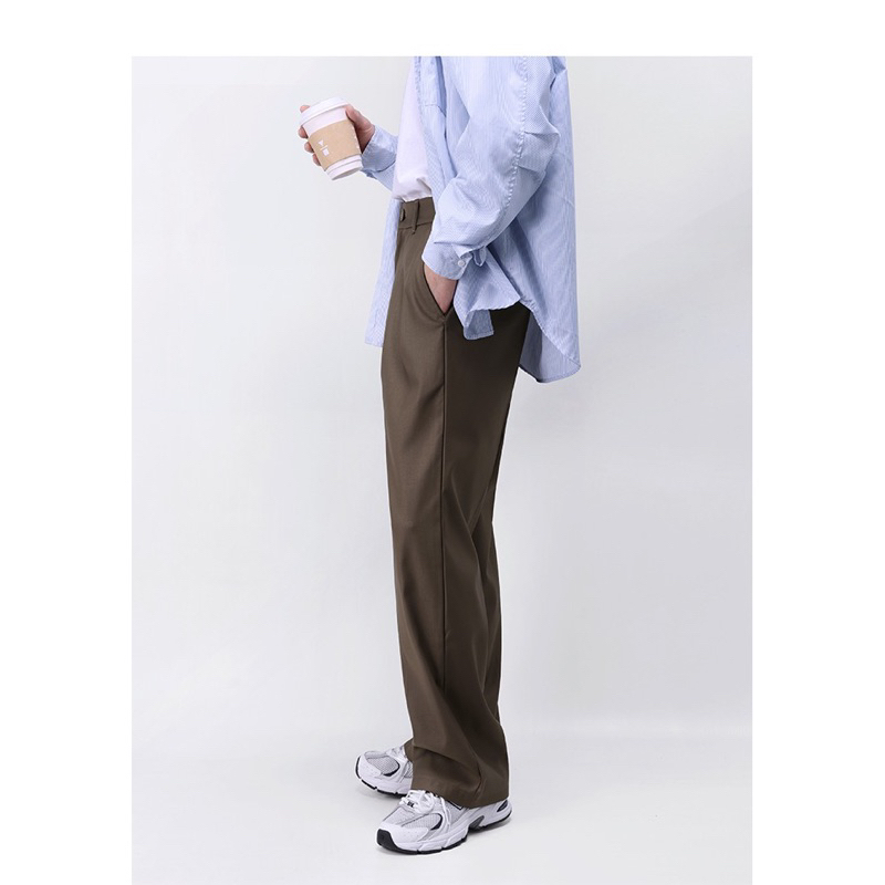 HERMES| Quần Nam Ống Suông Màu Nâu Đất