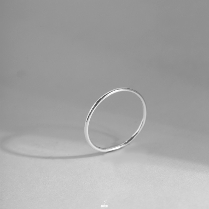 Nhẫn bạc nữ BLINGIT vuông trơn phong cách trang sức bạc 925 Ý cao cấp basic đơn giản - BIN097