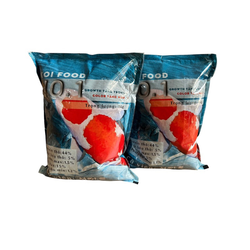 Cám No.1 Color tăng màu 44% đạm chuyên dùng cho cá Koi - Túi 1kg
