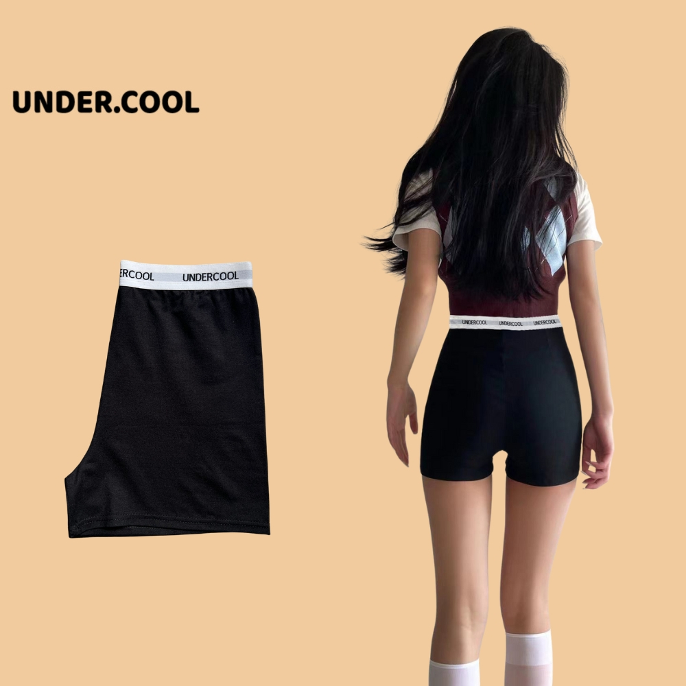 Quần đùi short nữ UNDERCOOL vải umi dẻo co dãn tốt cạp cao dáng ngắn thun cạp cao biker lửng ngố đồ mặc nhà dáng ôm