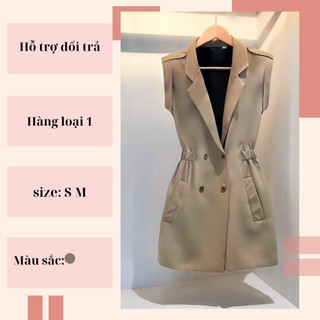 váy tay ngắn có mút đệm vai sang chảnh