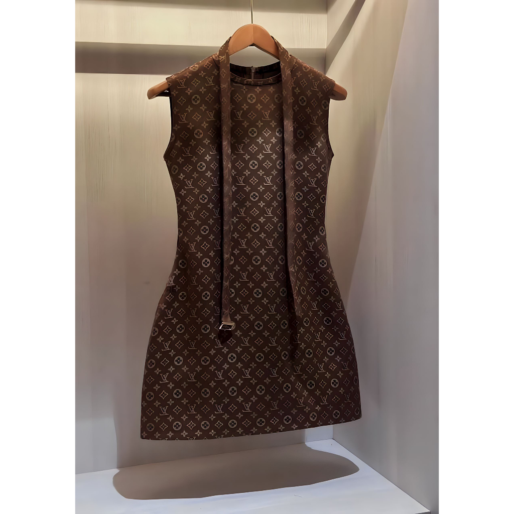 Váy lv cao cấp sang chảnh kèm đai lưng