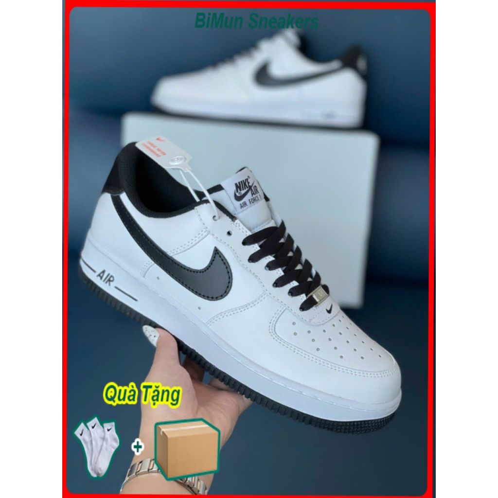 HOT Giày _Nike Air Force 1, giày AF1 trắng đế đen Air bản cao cấp full box bill