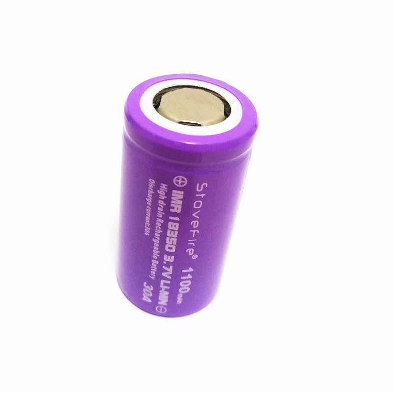 Pin 18350 Pin lùn Stovefire Dung lượng cao 1100mAh - 3.7V Xả Lớn 30A Có Ảnh Test Pin