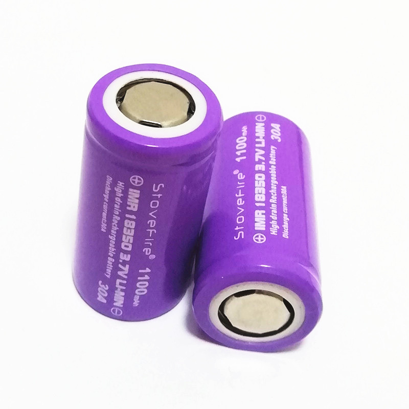 Pin 18350 Pin lùn Stovefire Dung lượng cao 1100mAh - 3.7V Xả Lớn 30A Có Ảnh Test Pin