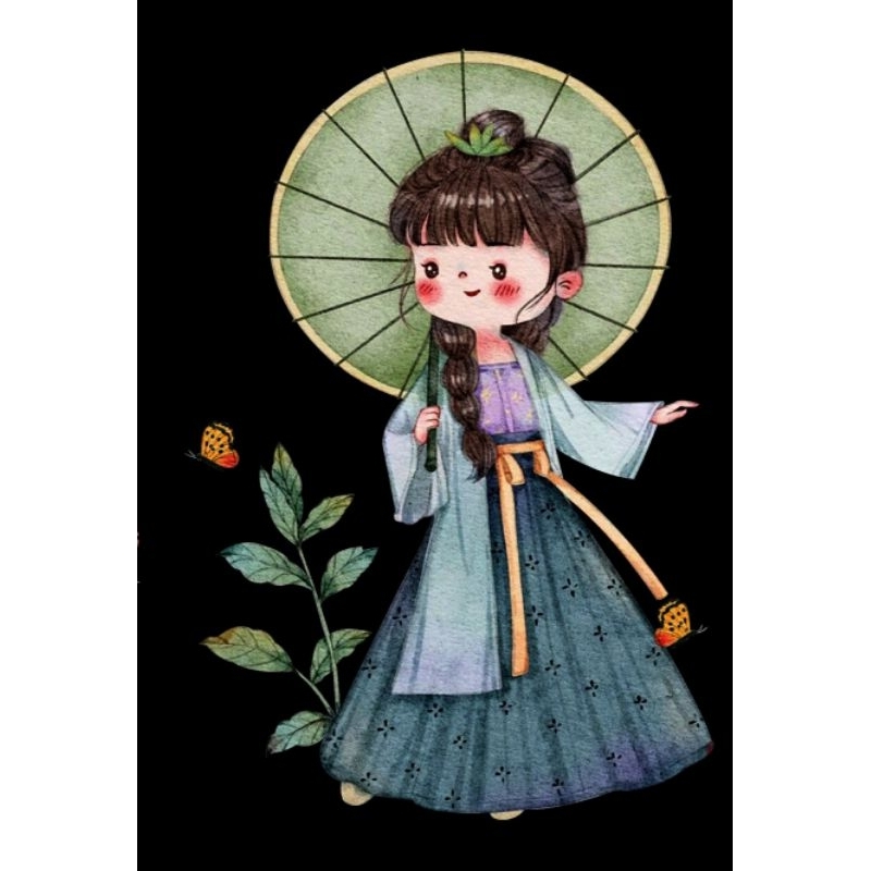 Hình ủi ép nhiệt, in áo. Mẫu Cô gái CG3 in áo dài, váy, yếm cho mẹ và bé