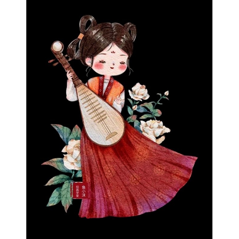 Hình ủi ép nhiệt, in áo. Mẫu Cô gái CG3 in áo dài, váy, yếm cho mẹ và bé