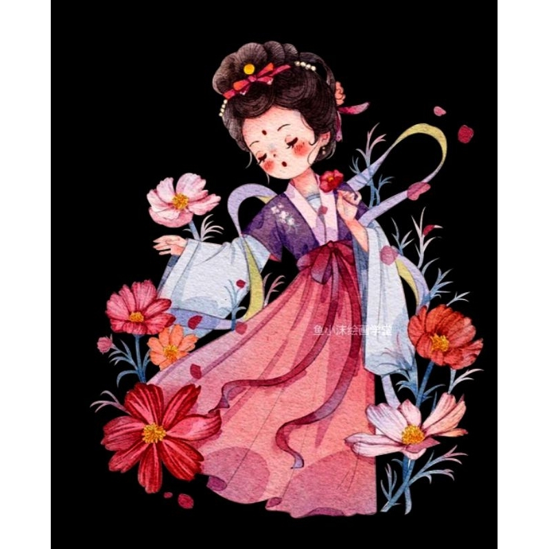 Hình ủi ép nhiệt, in áo. Mẫu Cô gái CG3 in áo dài, váy, yếm cho mẹ và bé