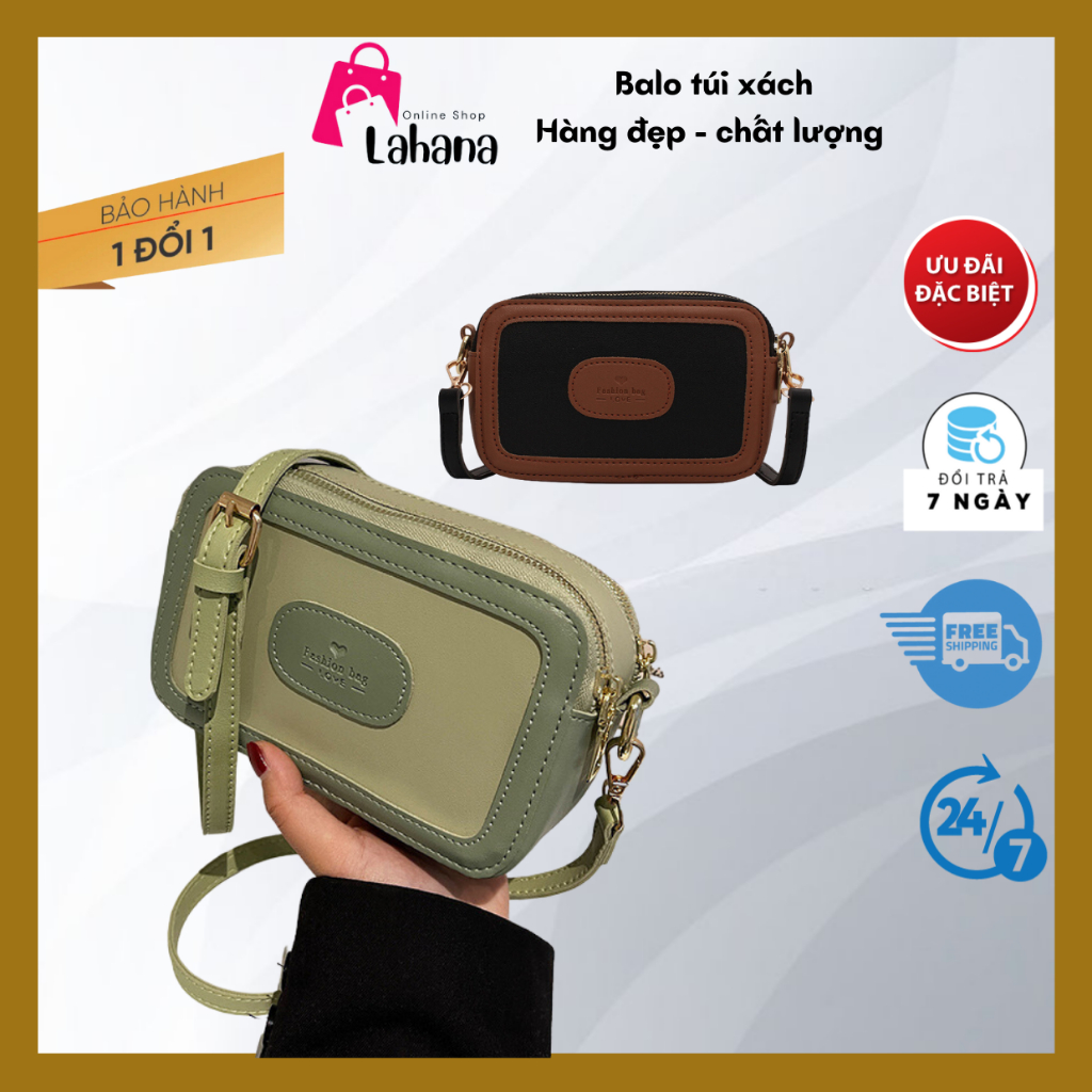 Túi nữ đeo chéo tính cách túi xách tay nữ đeo vai dáng chữ nhật 2ly thời trang xinh xẻo phong thái korea LAHANA JH20