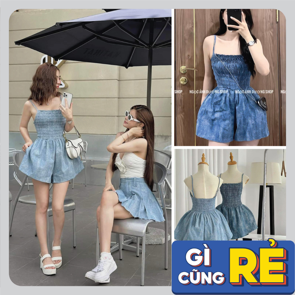 Set Jumpsuit chun 2 dây tăng giảm , vải loang chất mềm co giãn siu xinh, Bộ jum chun dây vải loang hàng QC
