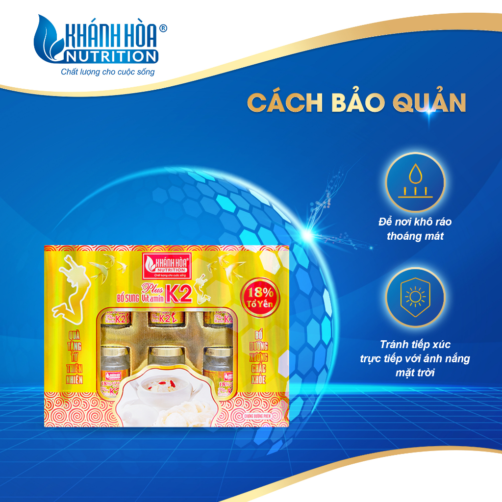 Hộp Quà Tặng Yến Sào Chưng Đường Phèn 18% Bổ Sung Vitamin K2 - Khánh Hòa Nutrition