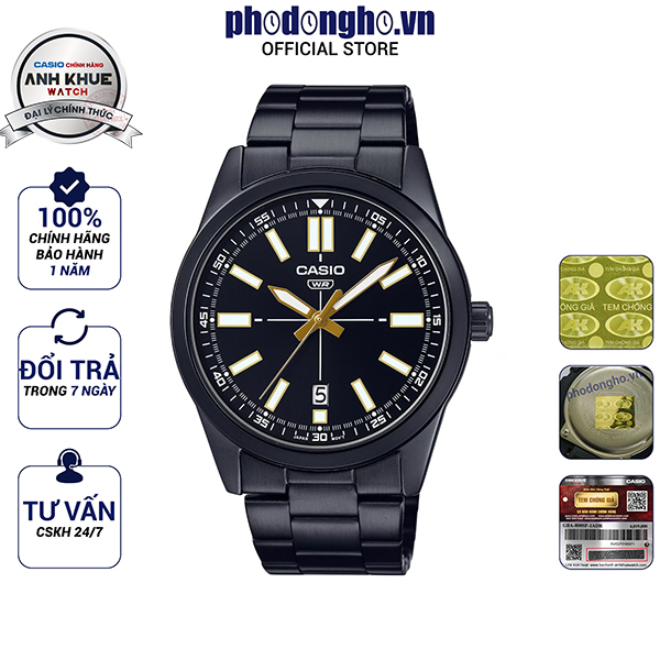 Đồng hồ nam dây kim loại Casio Anh Khuê MTP-VD02B-1EUDF