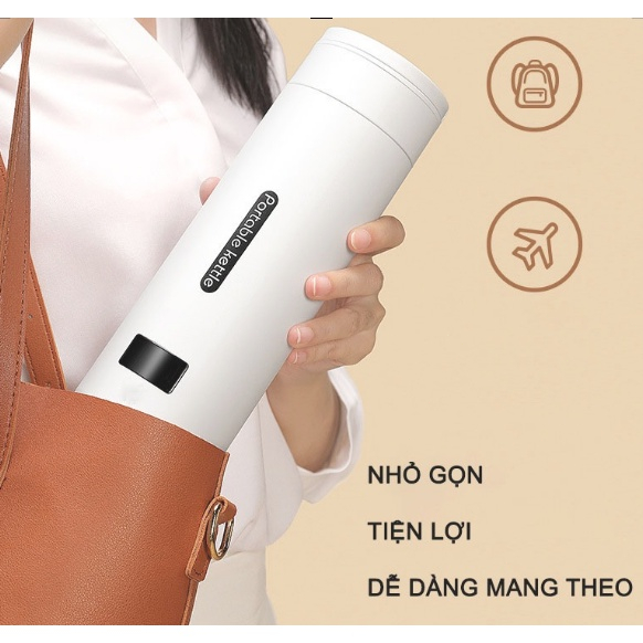 QQLH Store Bình đun nước siêu tốc mini du lịch bình nước bệnh viện đa năng 500ml tự ngắt khi sôi