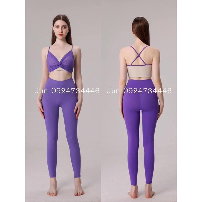 Set nikali thun lulu cao cấp dài tập gym yoga