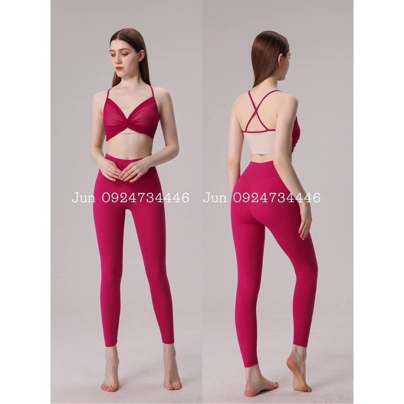 Set nikali thun lulu cao cấp dài tập gym yoga