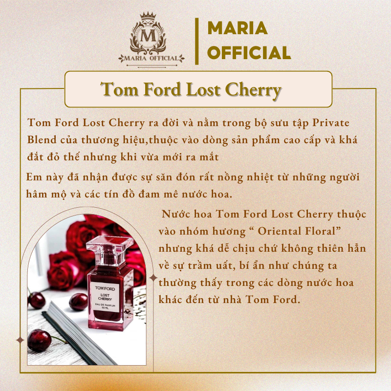 Nước hoa nam nữ unisex Tom Ford Lost Cherry EDP chiết 10ml-quyến rũ, ngọt ngào, dịu dàng