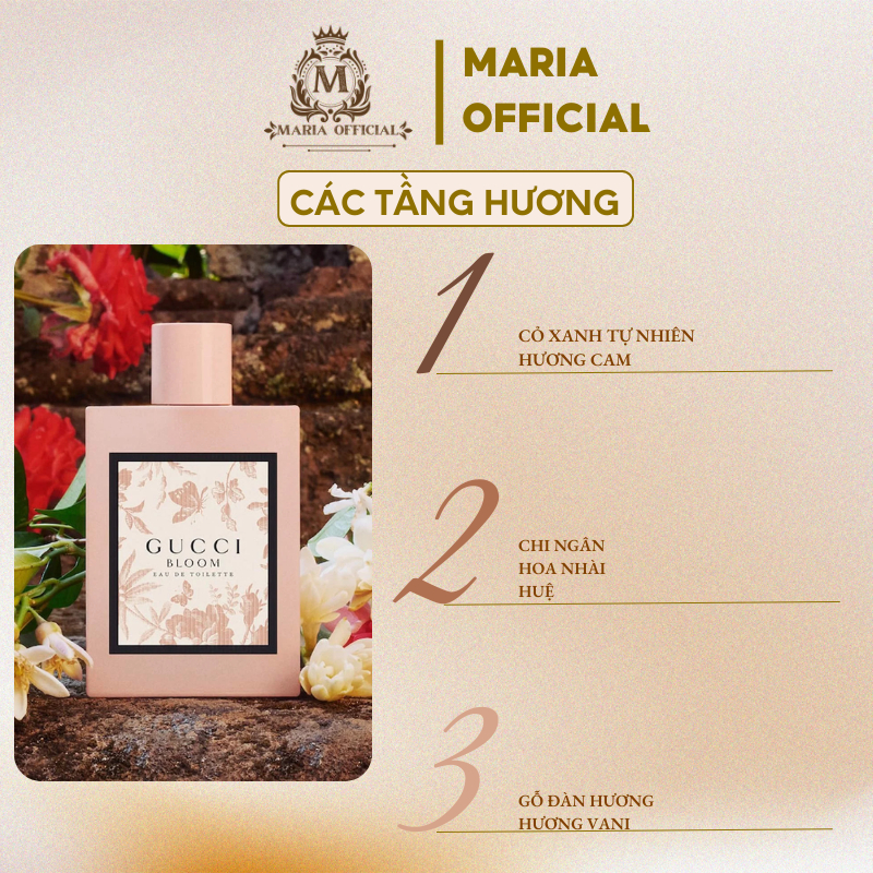Nước Hoa Nữ Gucci Bloom EDP For Woman chiết 10ml - Nước Hoa Lưu Cao Cấp Lưu Hương trên 6 tiếng