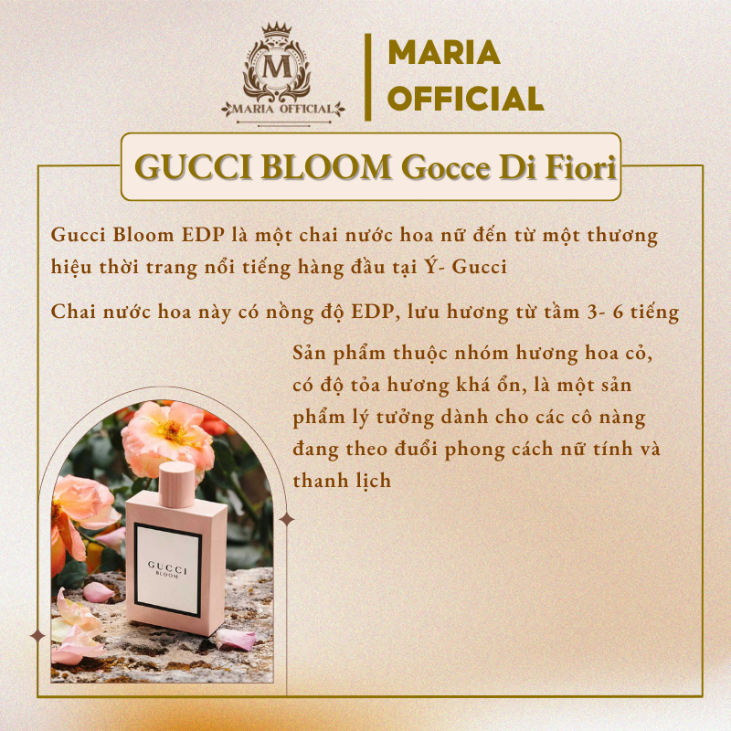 Nước Hoa Nữ Gucci Bloom EDP For Woman chiết 10ml - Nước Hoa Lưu Cao Cấp Lưu Hương trên 6 tiếng