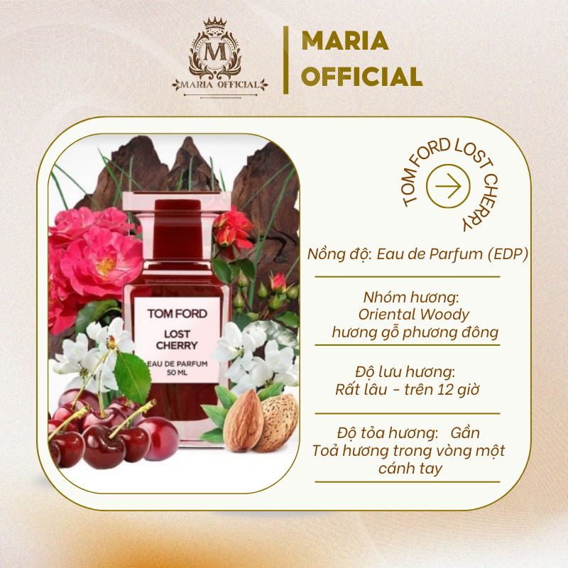 Nước hoa nam nữ unisex Tom Ford Lost Cherry EDP chiết 10ml-quyến rũ, ngọt ngào, dịu dàng
