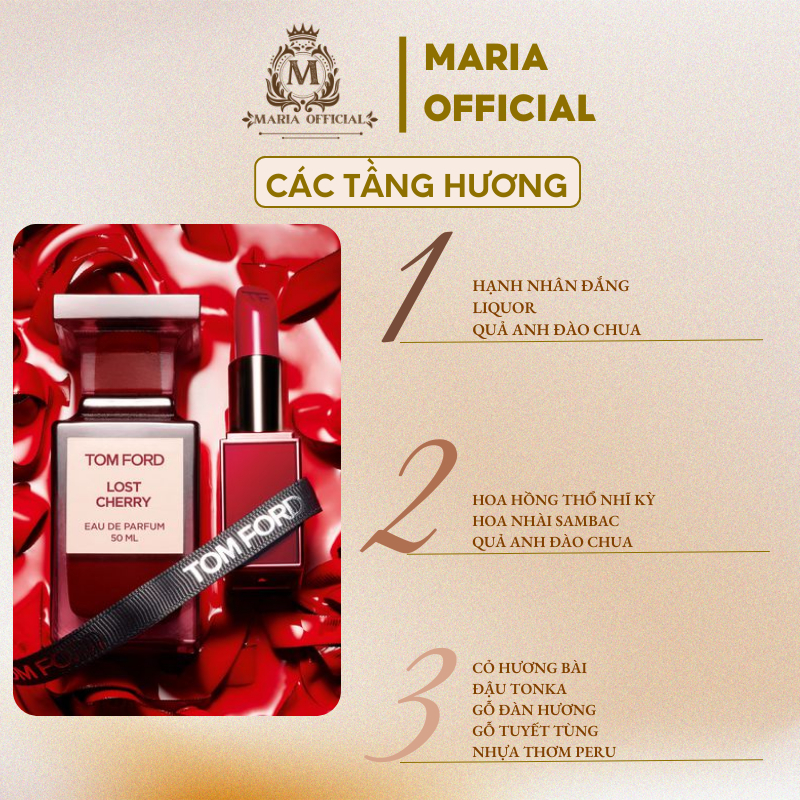 Nước hoa nam nữ unisex Tom Ford Lost Cherry EDP chiết 10ml-quyến rũ, ngọt ngào, dịu dàng