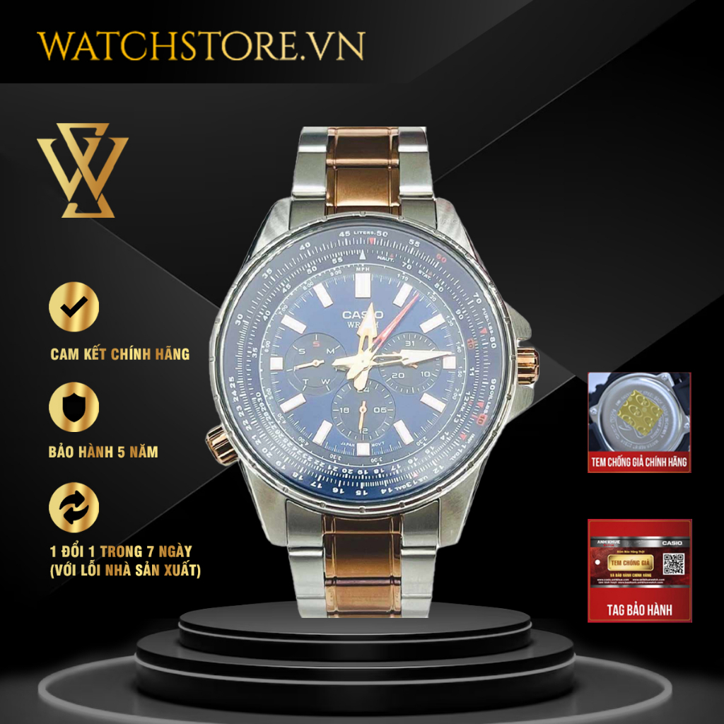 Đồng Hồ Quartz Nam Casio WATCHSTORE MTP-SW320RG-2AVDF Mặt Kính Khoáng 44mm, Dây Kim Loại Sang Trọng, Bền Bỉ