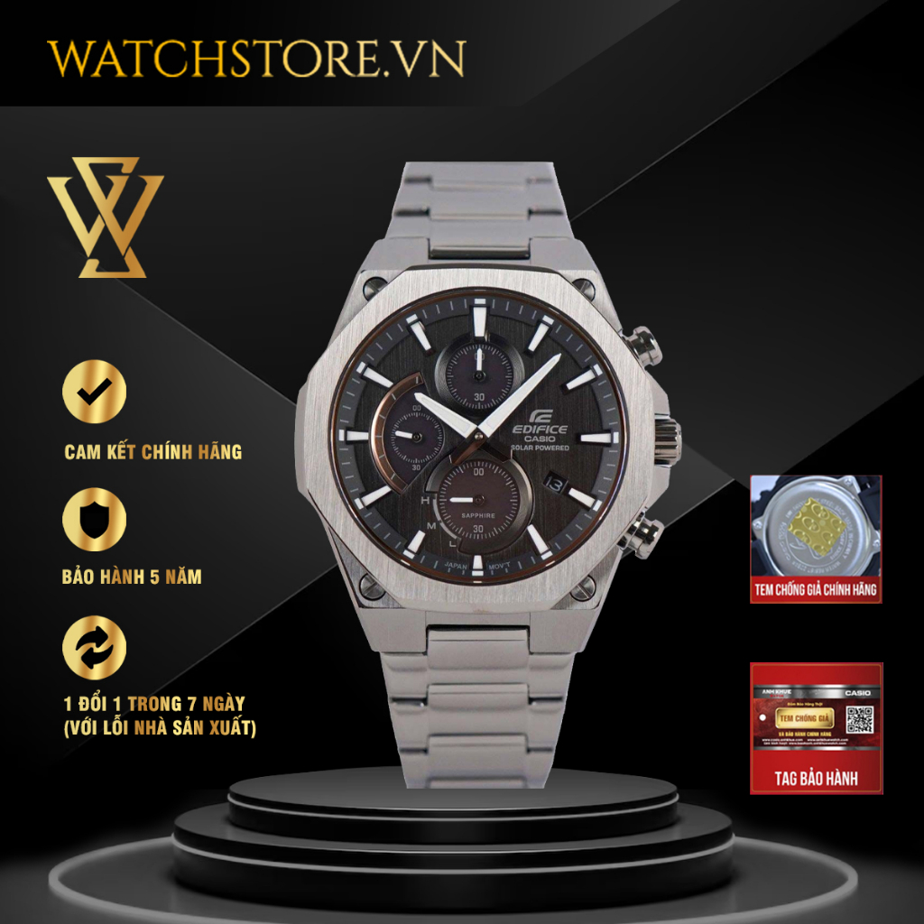 Casio WATCHSTORE Edifice EFS-S570DC-1AUDF - Đồng Hồ Nam - Năng Lượng Mặt Trời - Kính Sapphire - Size Mặt 44mm