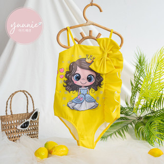Đồ bơi bé gái YUUNIE liền thân in hình nàng tiên cá, chất thun bơi co giãn chống nắng tốt mùa hè cho bé