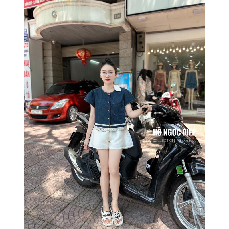 🍃 SET ÁO BÒ VIỀN REN MIX SOOC TACTA cực xinh kèm ảnh thật