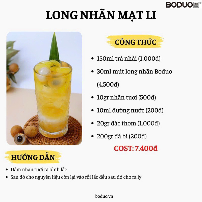 MỨT LONG NHÃN BODUO gói 1Kg có kèm công thức