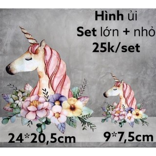 set 2 sticker hình ủi nhiệt ngựa màu( lớn+ nhỏ) phụ kiện may mặc trang trí quần áo, handmade,DIY