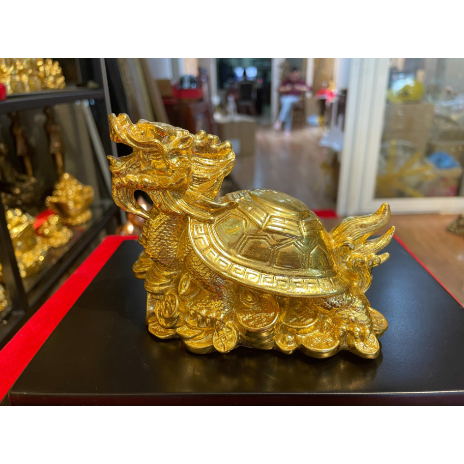 Long Quy bằng đồng dát vàng 24k, Linh vật phong thuỷ dát vàng 24k