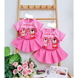 Set váy gấu dâu ZUNKIDS