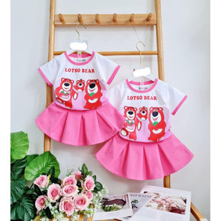 Set váy gấu dâu ZUNKIDS