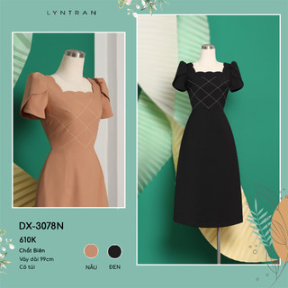 Váy xòe LYN TRAN DX-3078N chần chỉ nổi Chất Biên Mềm Mịn Trơn Sóng